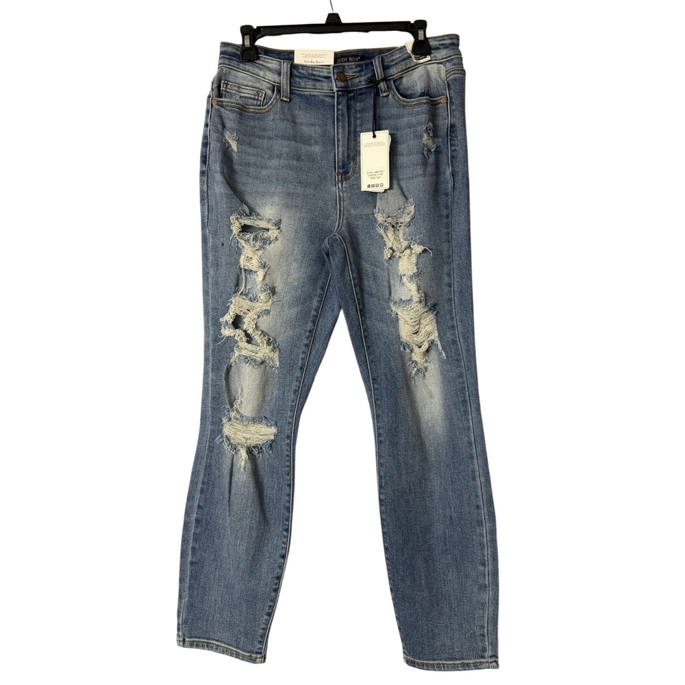 NWT Judy Blue Los Angeles Womens Distressed Boyfriend Fit High Waist Jeans 5/27